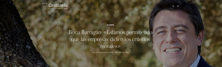 Read more about the article Borja Barragan: “We are allowing companies to dictate moral criteria”